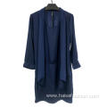 Ladies Blue Long Sleeved Elegant Dress